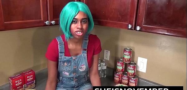  I Fucked My Attractive Ebony Step Sister Msnovember , Caught Her Cooking In The Kitchen , Made Her Suck My Dick And Get A Blowjob Cumshot On Her Cut Lips , Huge Nipples Hard And Boobs Sagging While We Fuck HD Sheisnovember